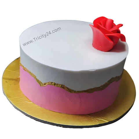 (M421) Cream Round Cake (Half Kg).