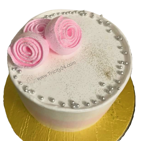 (M422) Rose On Vanilla Cake (Half Kg).