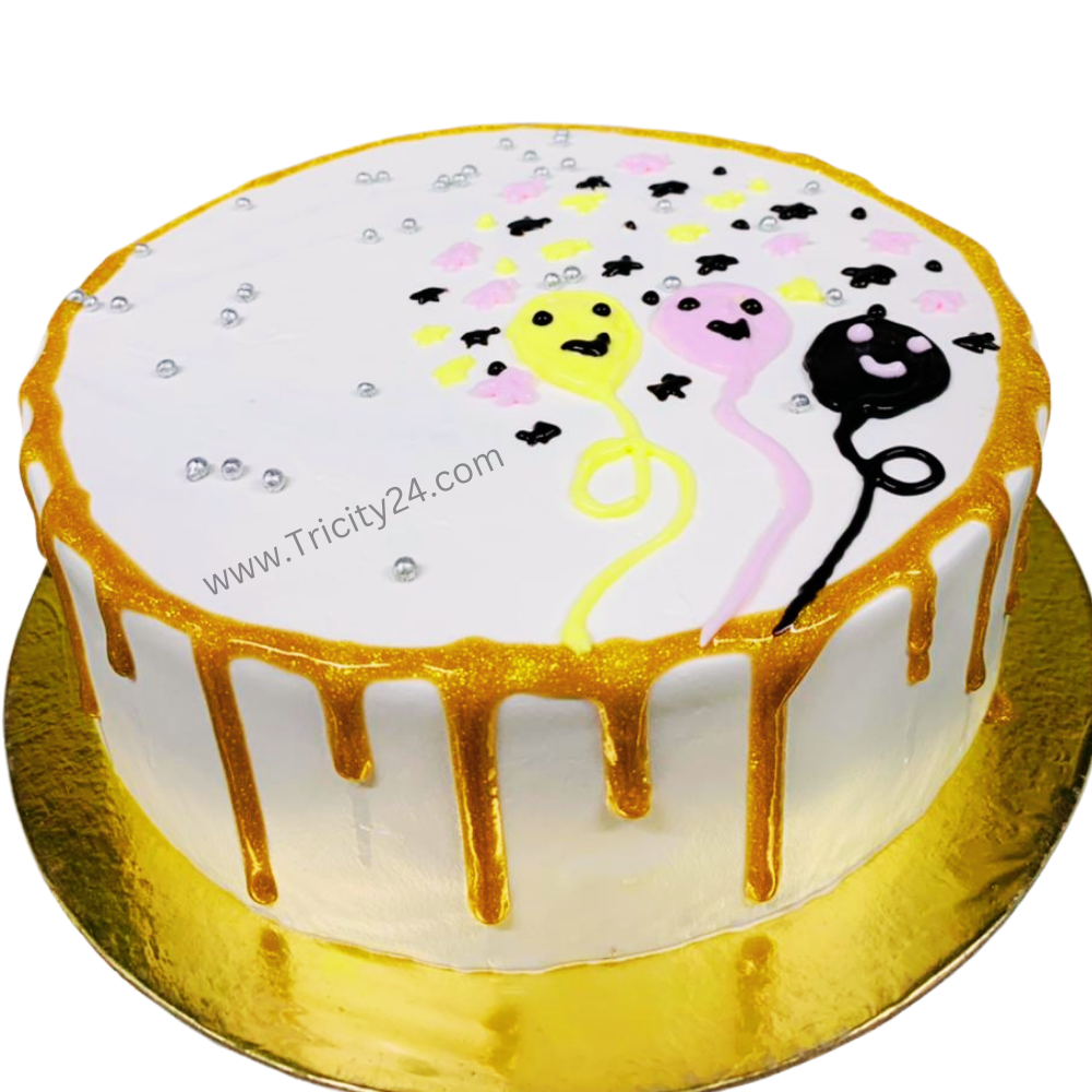 (M438) Vanilla Drip Cream Cake (Half Kg).