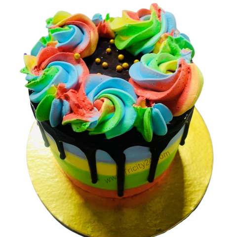 (M446) Rainbow Cream Cake (Half Kg).