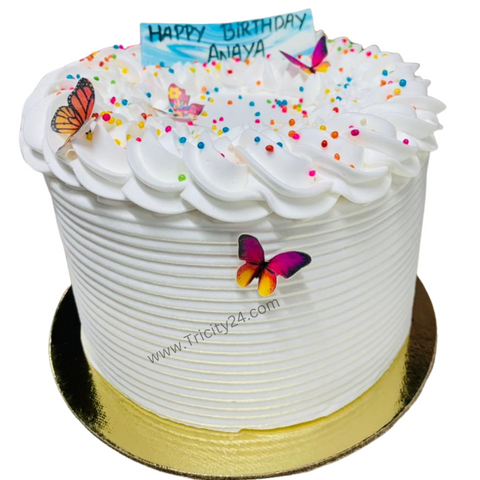 (M452) Butterfly Theme Cream Cake (Half Kg).