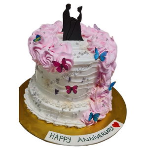 (M460) Anniversary Theme Cream Cake (1 Kg).