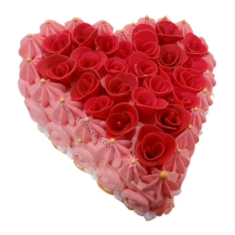 (M462) Heart Love Theme Cake (1 Kg).