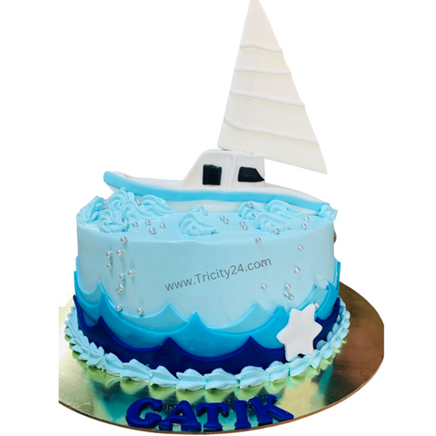 (M473) Sea Blue Theme Cake (2 Kg).