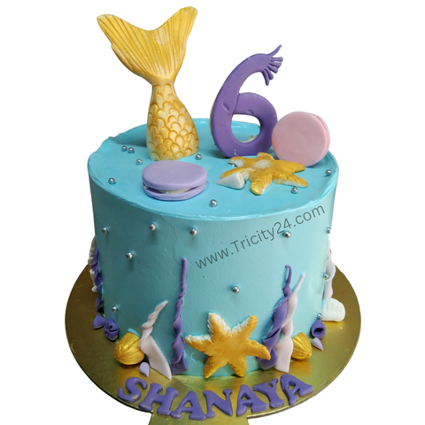 (M484) Mermaid Theme Cake (1 Kg).
