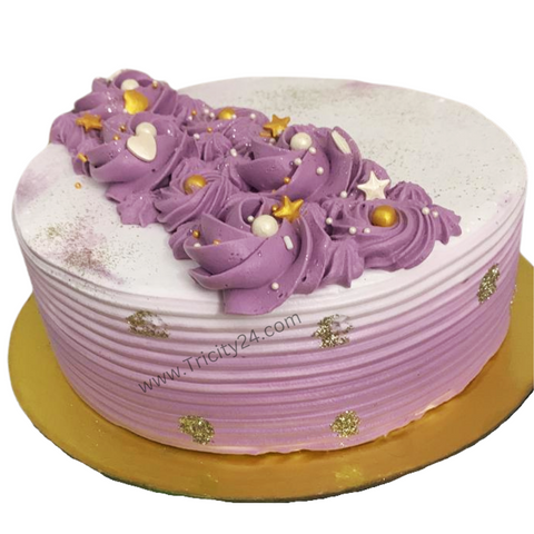 (M516) Purple Flower Cake (Half Kg).