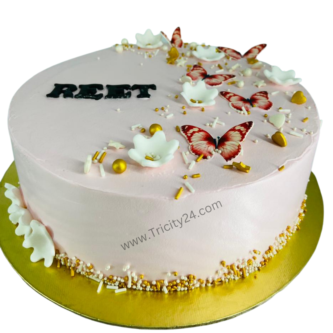 (M525) Butterfly Cream Cake (Half Kg).
