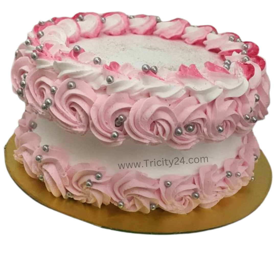 (M532) Red & White Cream Cake (Half Kg).