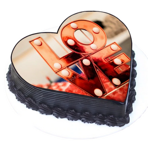 (M74) Dark Chocolate Heart Cake (Half Kg).