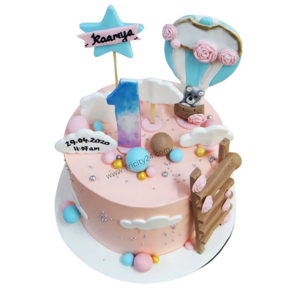 (M82) Hot Air Balloon Theme Cake (1 Kg).