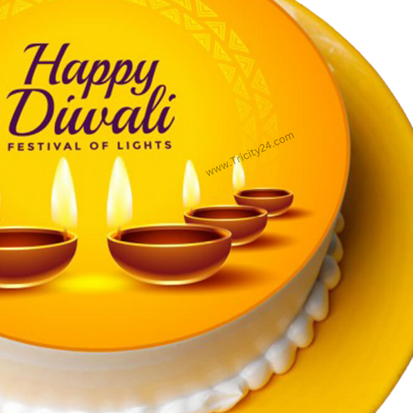 (M188) Diwali Special Photo Cake (Half Kg).