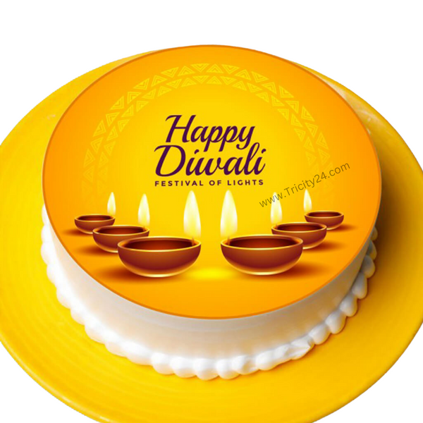 (M188) Diwali Special Photo Cake (Half Kg).