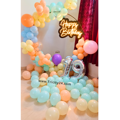 Simple Colorful Hall Birthday Ring Decoration (P464).