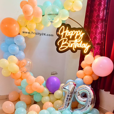 Simple Colorful Hall Birthday Ring Decoration (P464).