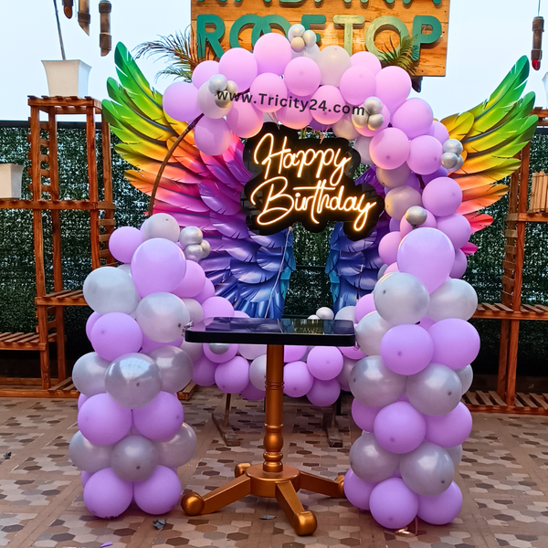 Rainbow Theme Birthday Balloon Decoration (P471).