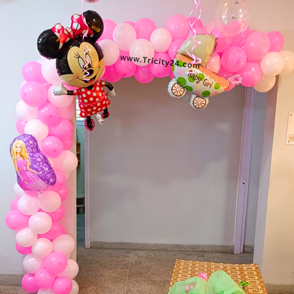 Welcome Baby Girl Balloon Decoration (P521).