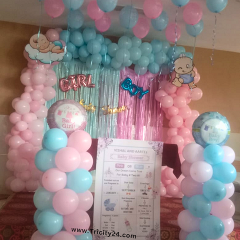 Baby Shower Pink & Blue Balloon Decoration (P565).