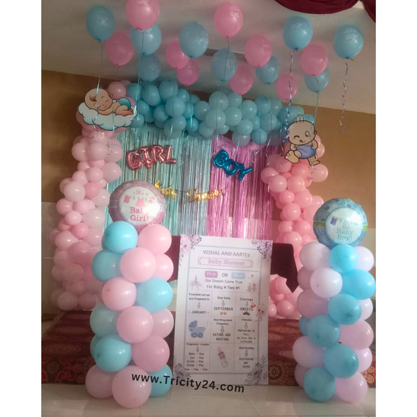 Baby Shower Pink & Blue Balloon Decoration (P565).