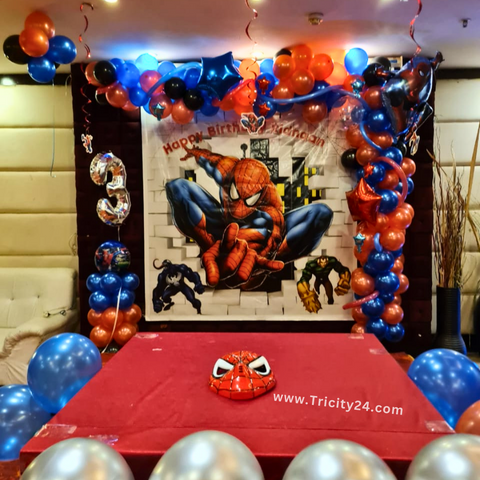 Spider Man Theme Balloon Decoration (P567).