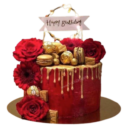 (M237) Gold Red Cake (1 Kg).