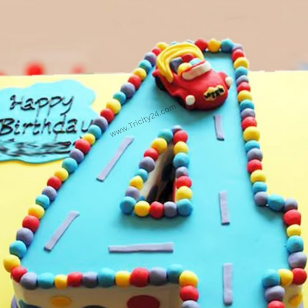(M247) Fabulous Fondant Number Cake (Half Kg).