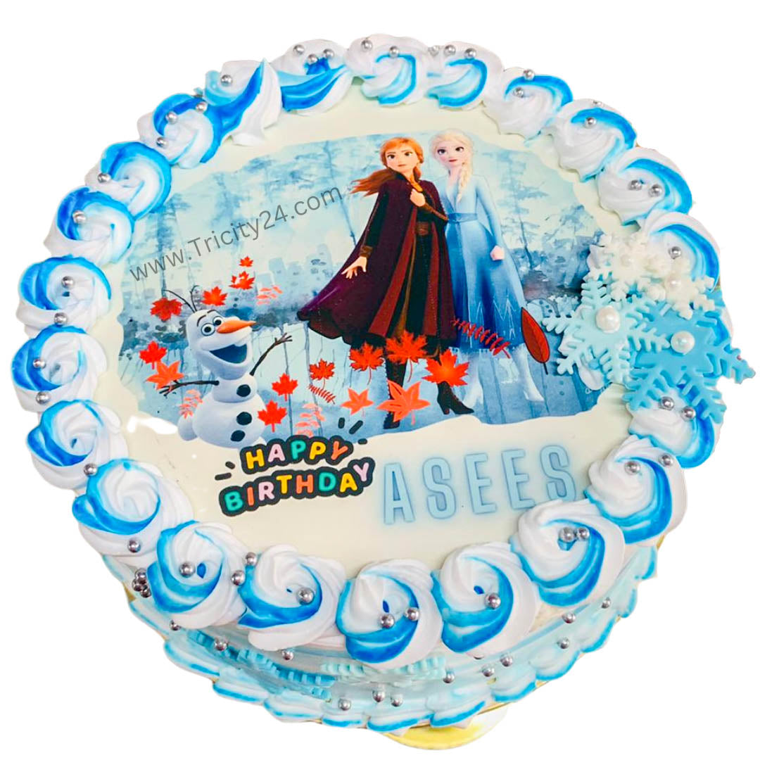 (M571) Frozen Cartoon Theme Cake (Half Kg).