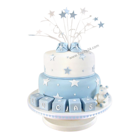 (M73) Star Tier Baby Shower Cake (2 Kg).