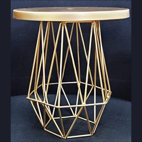 Golden Metallic Iron Geometric Cake Stand (Rental)R36