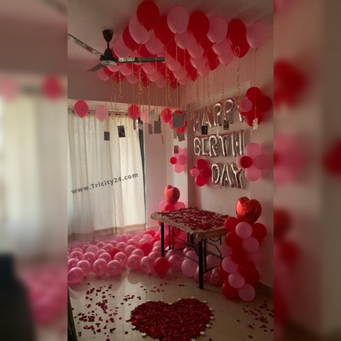 Red & Pink Theme Birthday Decor (P158).