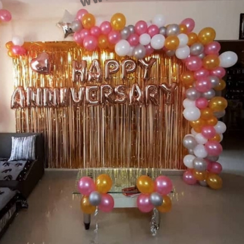 Anniversary Rose Gold Decoration At Home (P166).