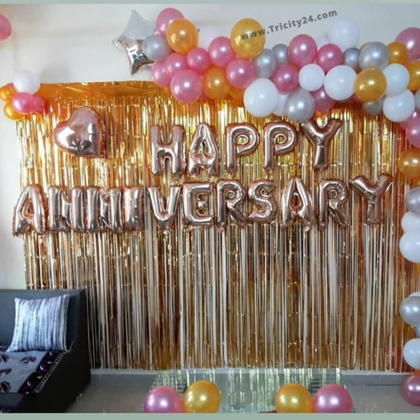 Anniversary Rose Gold Decoration At Home (P166).