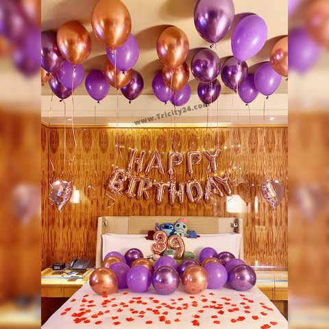 Purple & Rose Gold Birthday Surprise Decoration (P184).