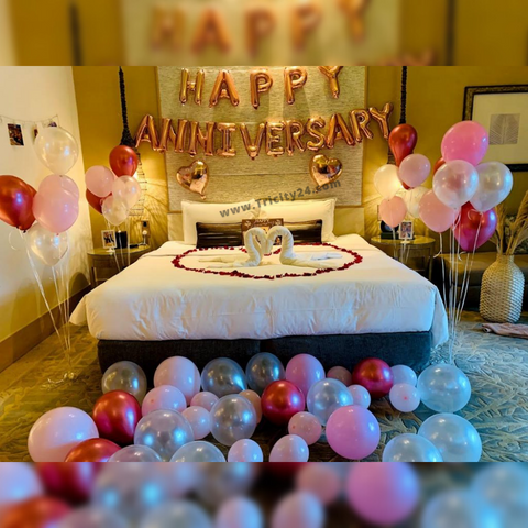 Happy Anniversary Golden Theme Decoration (P186).