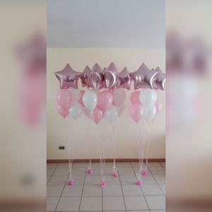 Helium Pink Star Balloon Bouquet Decoration (P260).