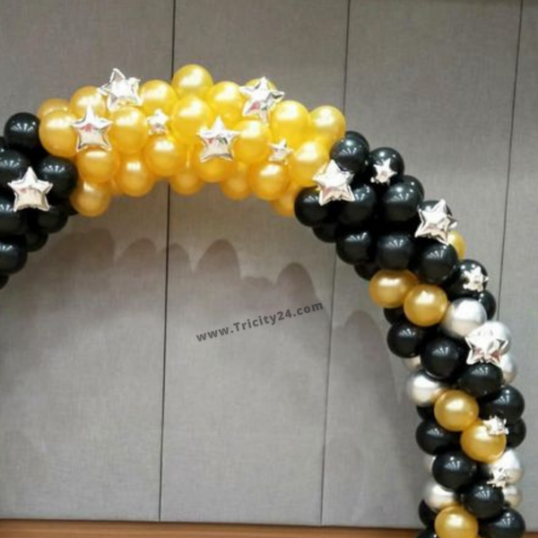 Black & Golden Balloon Arch Decoration (P268).