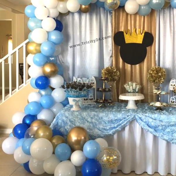 Baby Shower Blue & White Theme Decoration (P359).