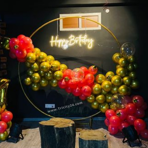 Birthday Chrome Balloons Theme Decoration (P425).