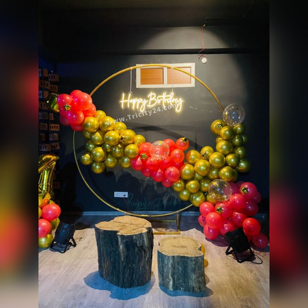 Birthday Chrome Balloons Theme Decoration (P425).