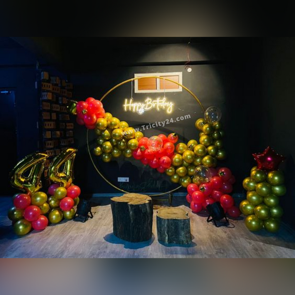 Birthday Chrome Balloons Theme Decoration (P425).