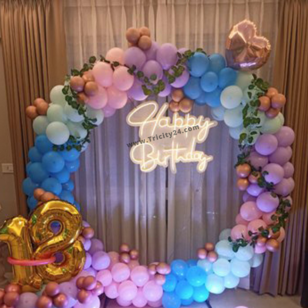 Pastel Balloons Birthday Party Ring Decoration (P433).