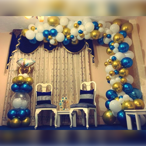 Blue and White Engagement Theme Decoration (P444).