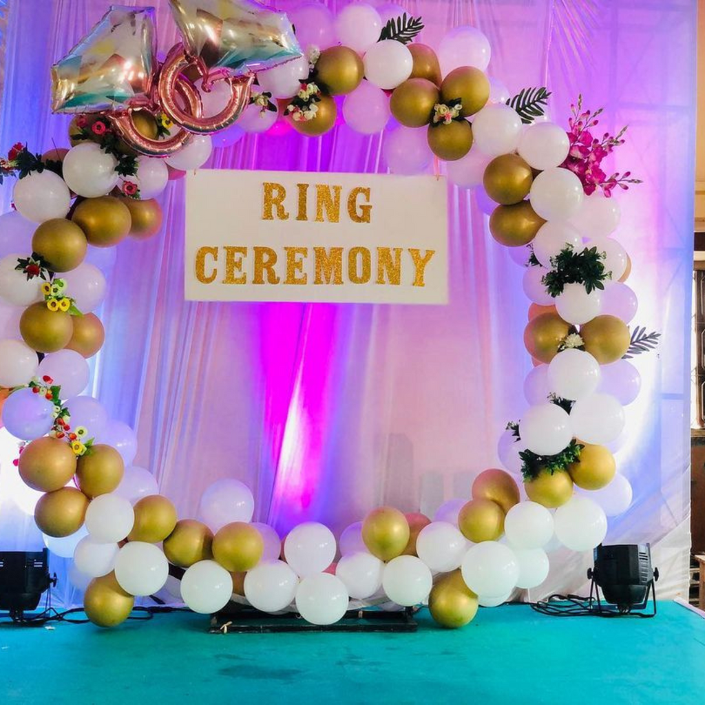 Ring Ceremony Backdrop Décor | Backdrop decorations, Ceremony backdrop,  Wedding deco