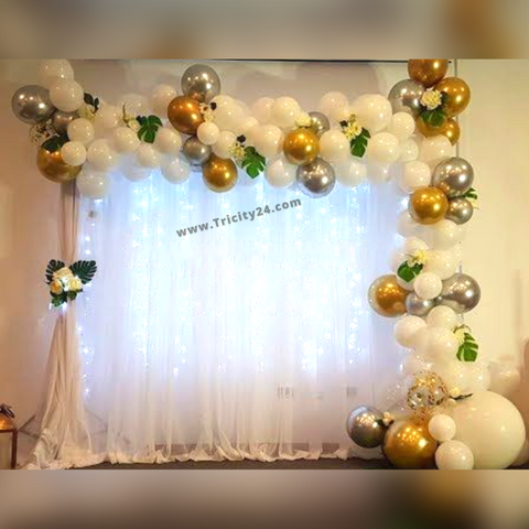 Simple Engagement Decoration with Chrome Balloon (P446).