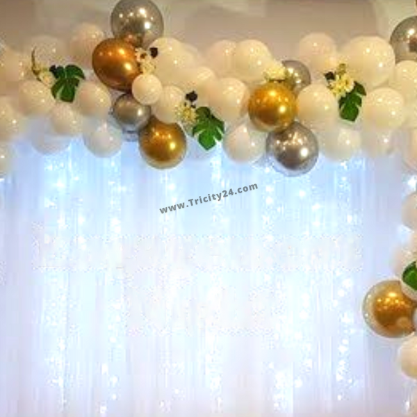 Simple Engagement Decoration with Chrome Balloon (P446).